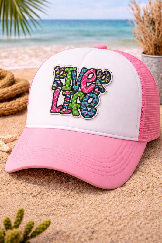 Embroidered River Life Patch, Summer Vacation Hat Patch, Iron-On (3 Inch)