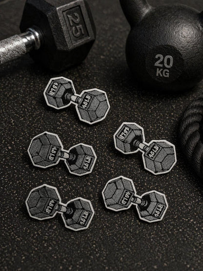 Embroidered Dumbbell Patch, Fitness Workout Iron-On, Gym Weight Lifting Apparel