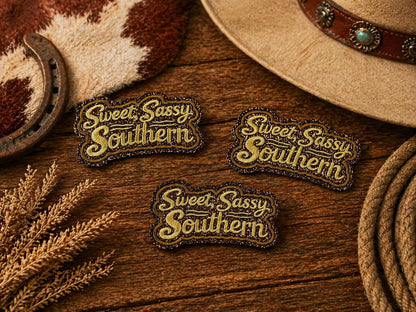 Sweet Sassy Southern Embroidered Patch, Cowgirl Style, Iron-On Applique