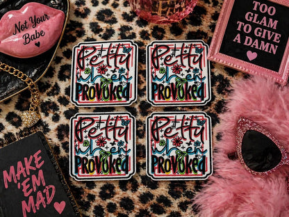 Petty When Provoked Embroidered Patch, Sassy Attitude Iron-On Applique (3 Inch)