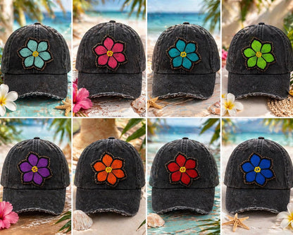 Embroidered Flower Patch Set, Retro Floral Iron-On Applique, Boho Daisy Design