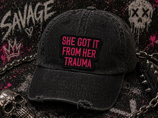 Embroidered Trauma Patch, Funny Sassy Quote, Mental Health Humor, Iron On (3 Inch)