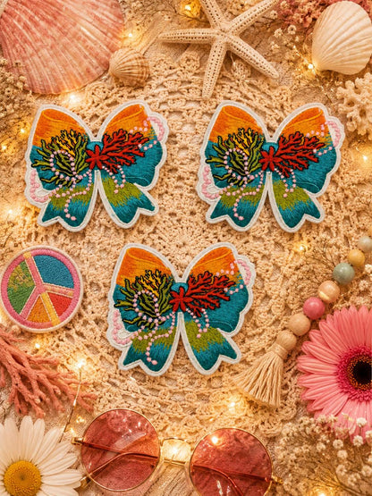 Beach Babe Coral Bow Patch