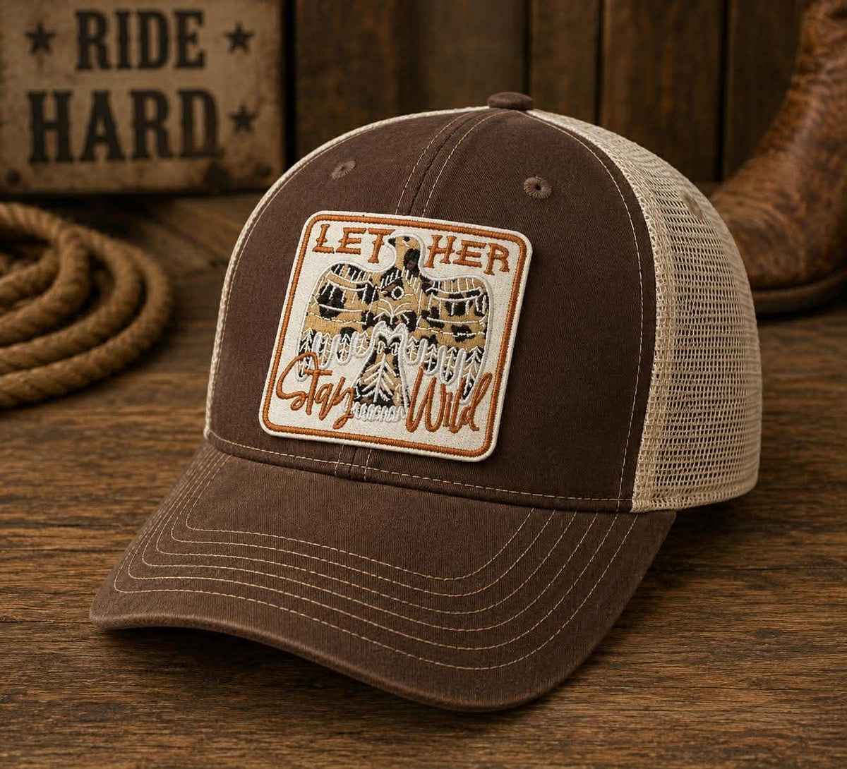 Let Her Stay Wild Western Trucker Embroidered Patch