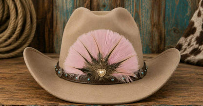 Western Feather Hat Patch: Embroidered Glue-On Applique (5 Inches)