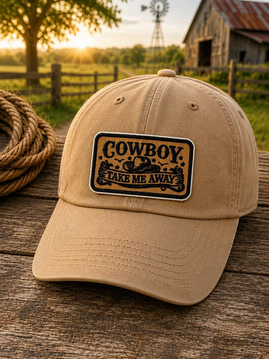 Cowboy Take Me Away Western Embroidered Patch