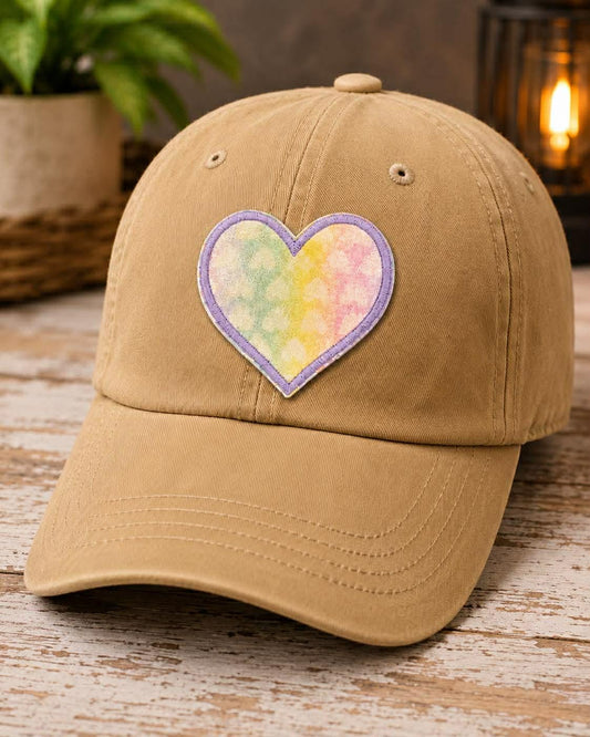 Pastel Heart Embroidered Patch