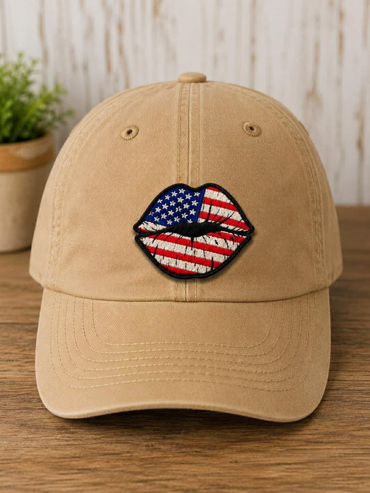 Patriotic Flag Lips Embroidered Patch
