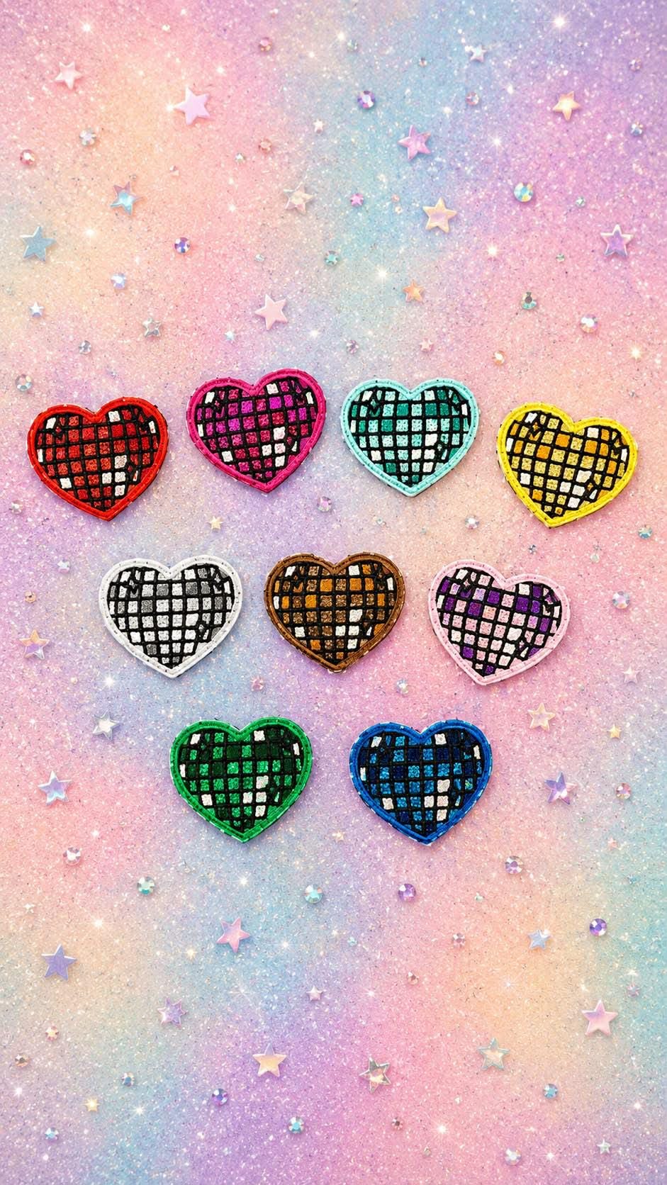 Disco Heart Embroidered Patch