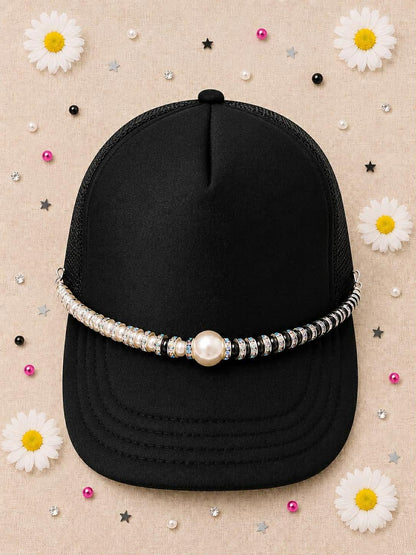 Pearl Rhinestone Hat Chain