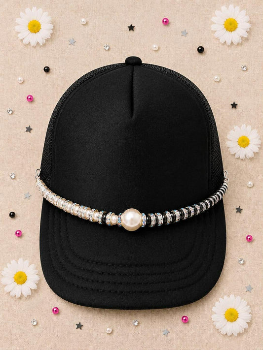 Pearl Rhinestone Hat Chain