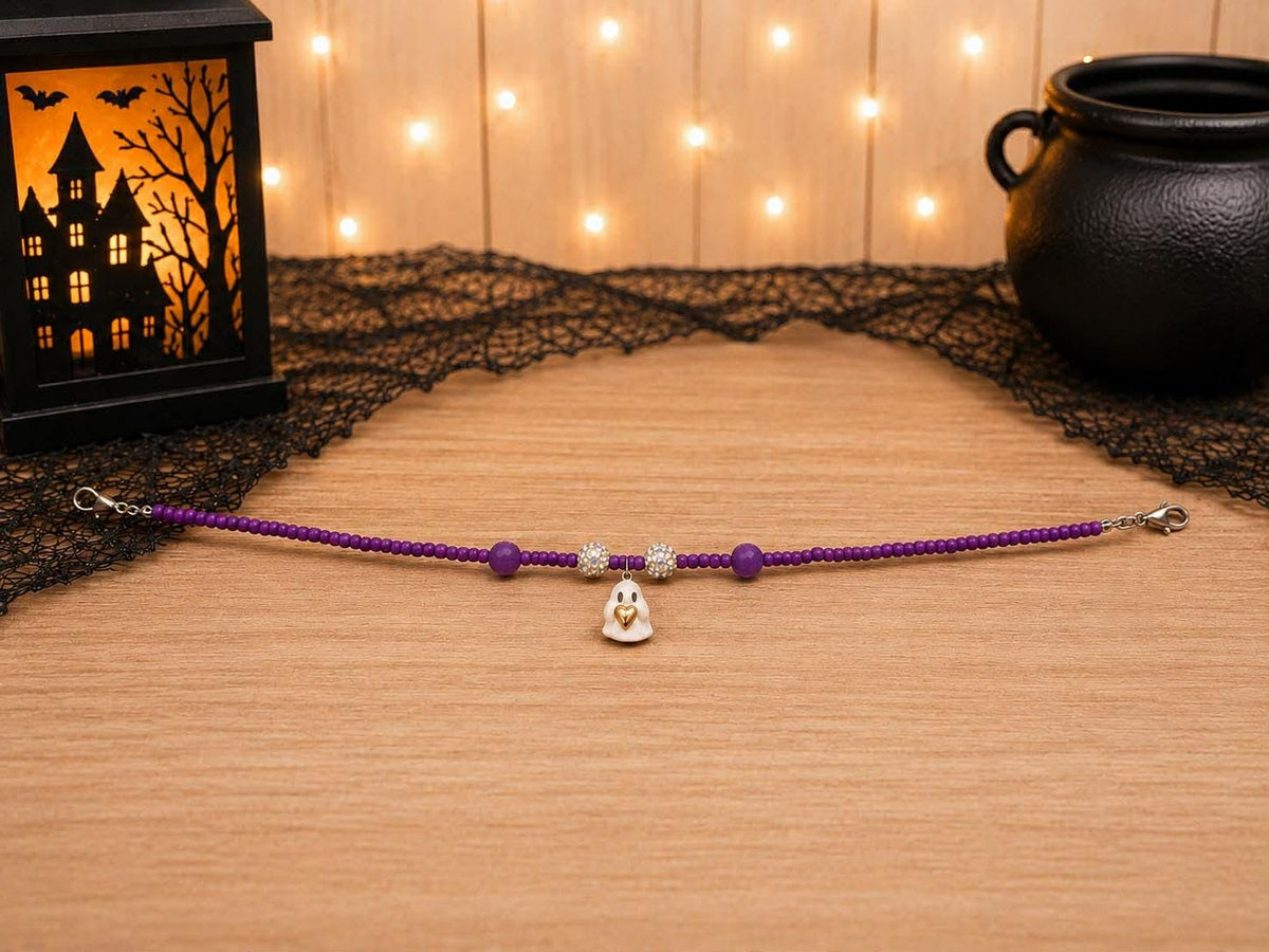 Purple Ghost Halloween Hat Chain