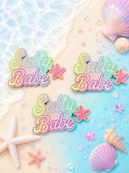 Salty Babe Pastel Beach Starfish Embroidered Patch