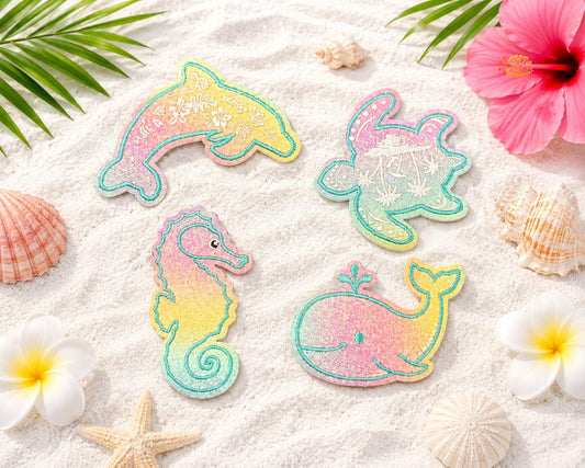 Pastel Ocean Animal Embroidered Patch