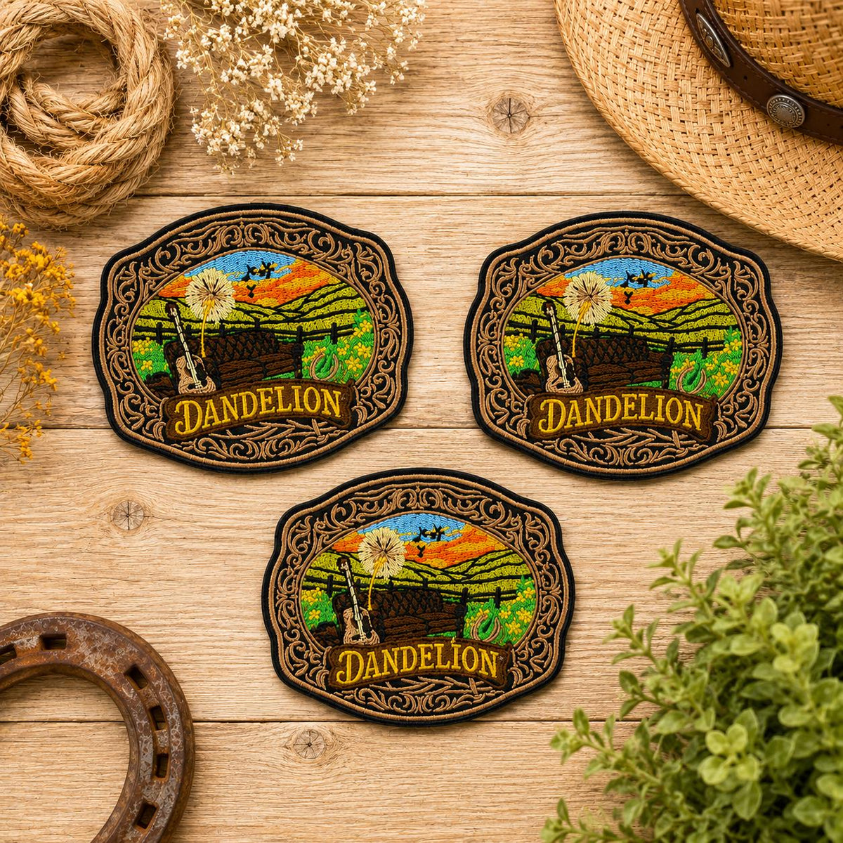 Dandelion Western Scenic Embroidered Patch
