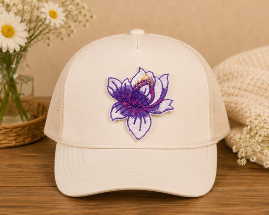 Colorful Lotus Flower Embroidered Patch