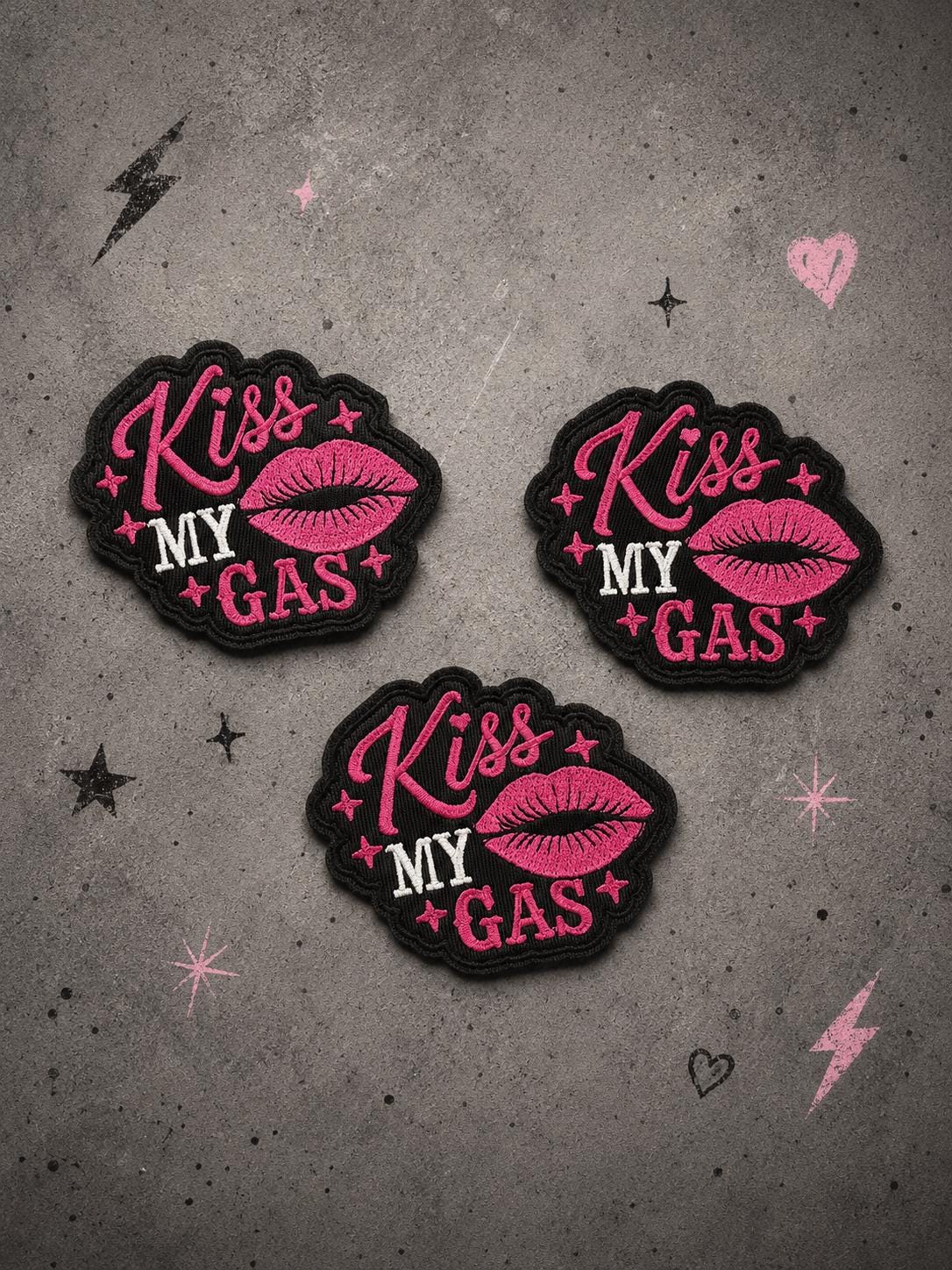Kiss My Gas Embroidered Patch