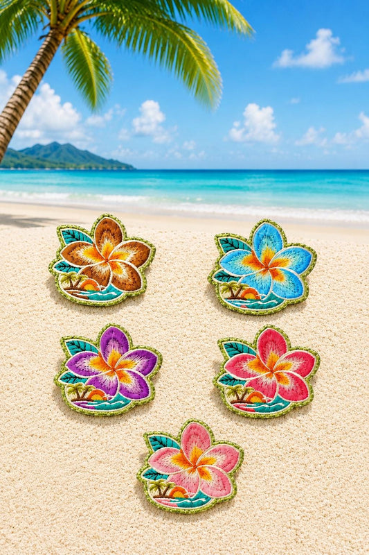 Tropical Flower Embroidered Patch