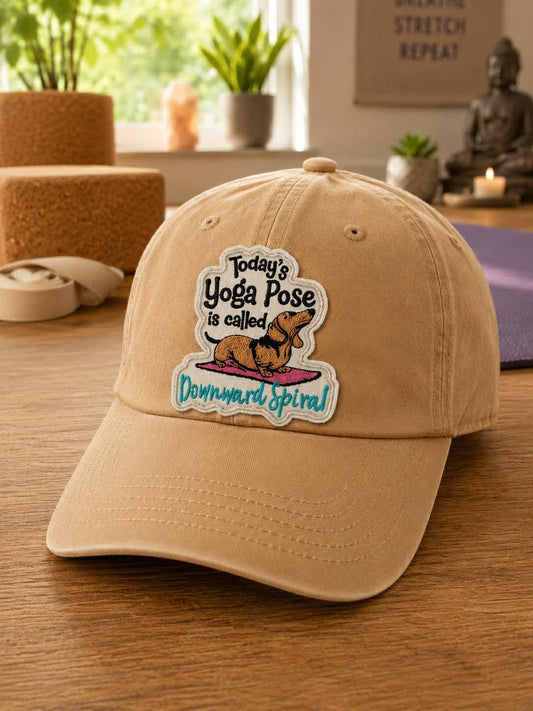 Downward Spiral Yoga Dachshund Patch