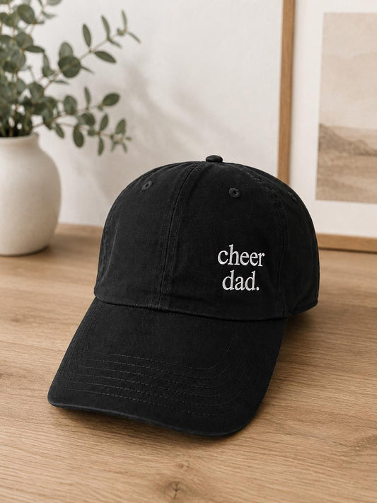 Cheer Dad Embroidered Black OTTO Cap | Minimalist Baseball Hat