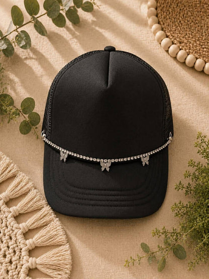 Rainbow butterfly Rhinestone Hat Chain