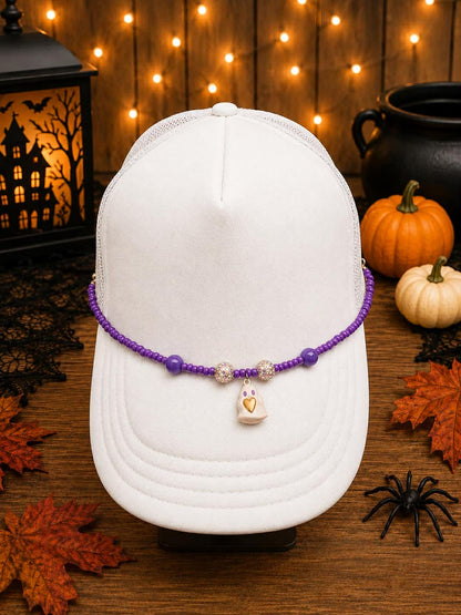 Purple Ghost Halloween Hat Chain
