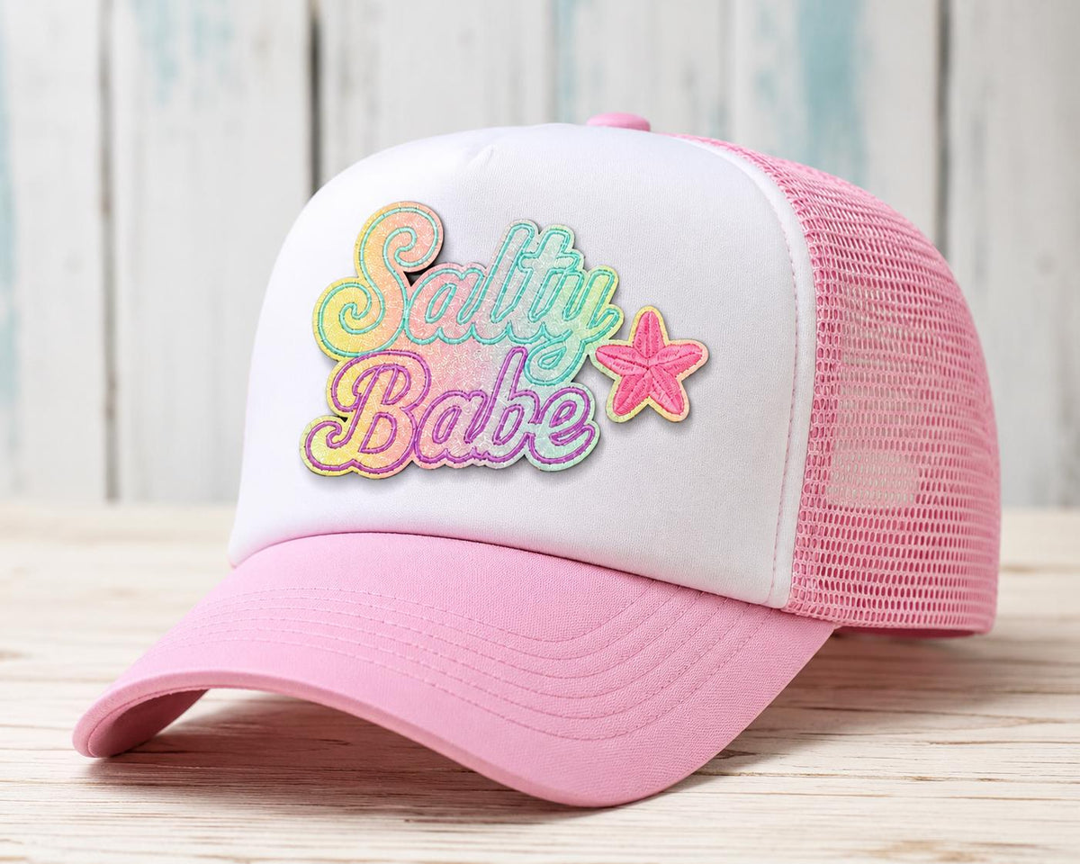 Salty Babe Pastel Beach Starfish Embroidered Patch