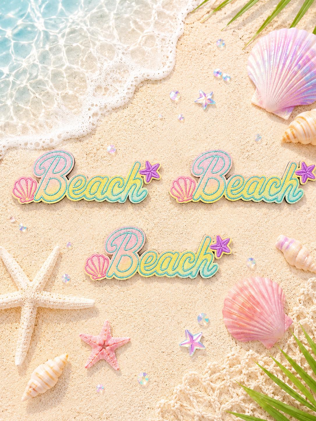 Salty Babe Pastel Beach Starfish Embroidered Patch