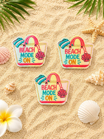Beach Mode On Embroidered Patch