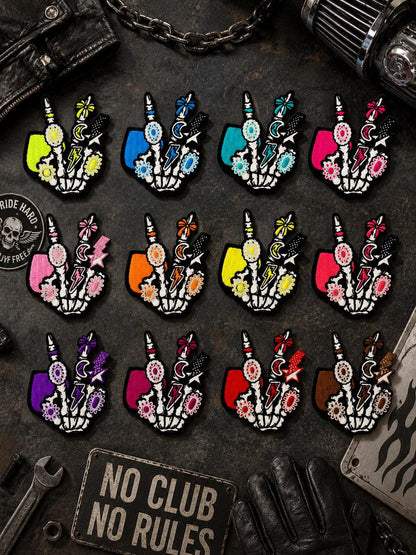 Skeleton Hand Embroidered Patch