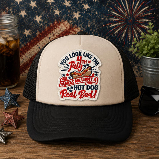 You Look Like the 4th of July Hot Dog Embroidered Patch