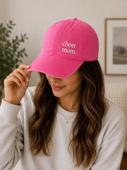 Embroidered Pink Baseball Cap | Cheer Mom Dance Mom Hat