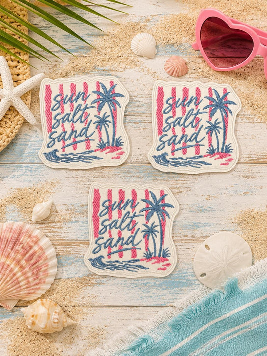 Sun Salt Sand Coastal Beach Embroidered Patch