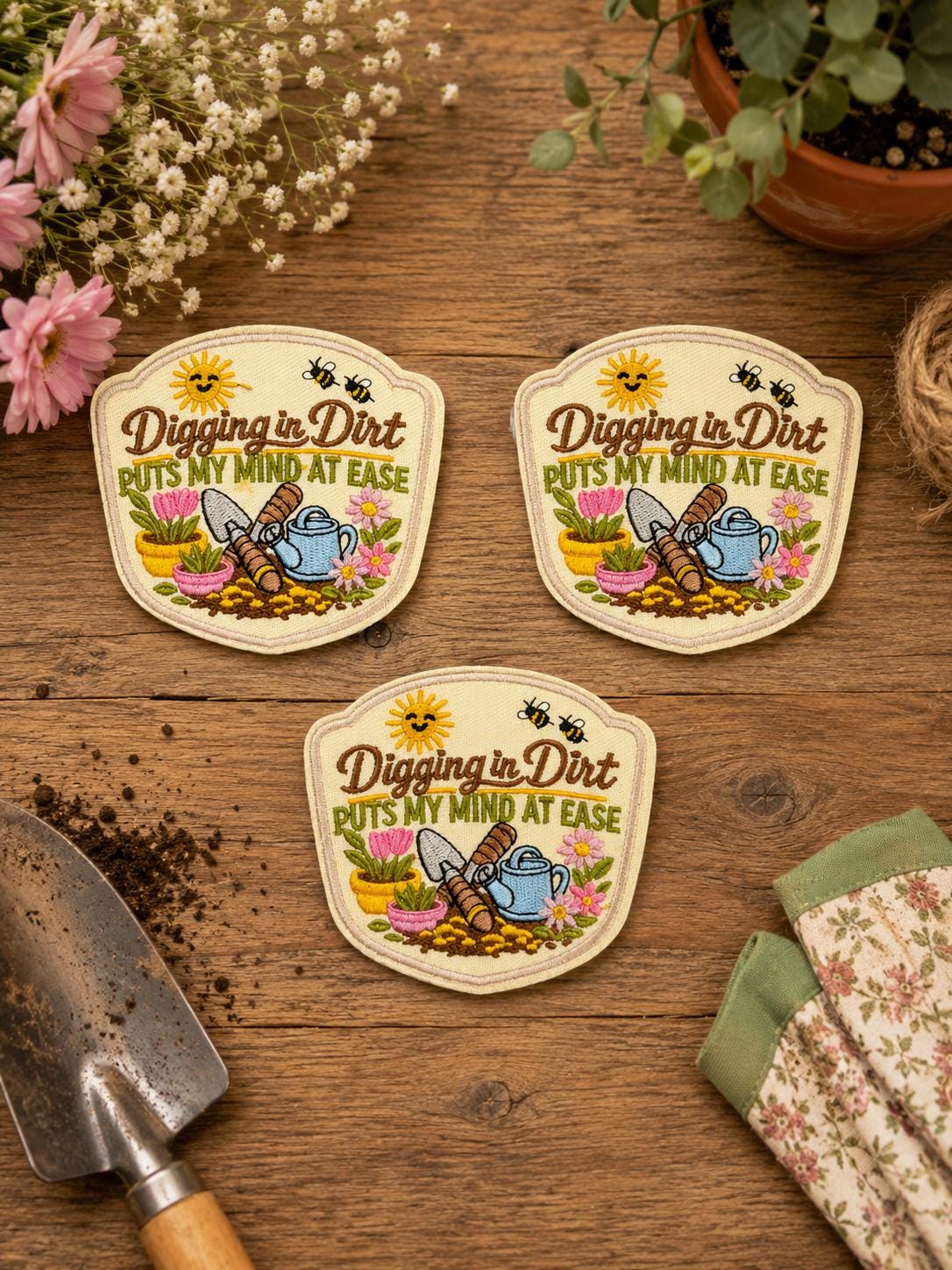 Digging in Dirt Puts My Mind at Ease Gardening Patch