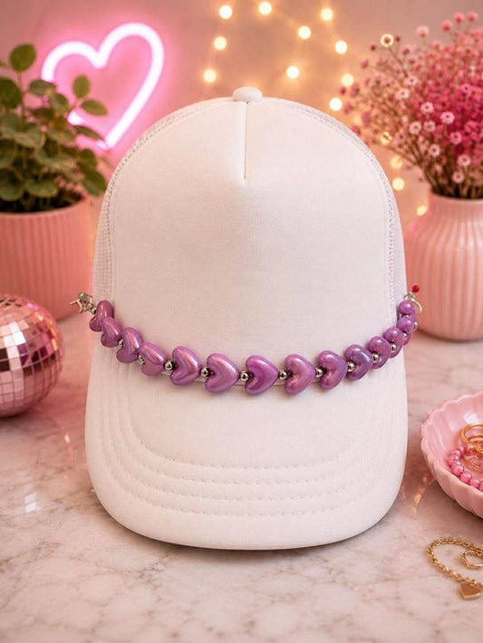 Heart Beaded Hat Chain