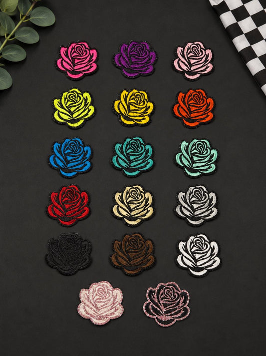 Rose Embroidered Patch