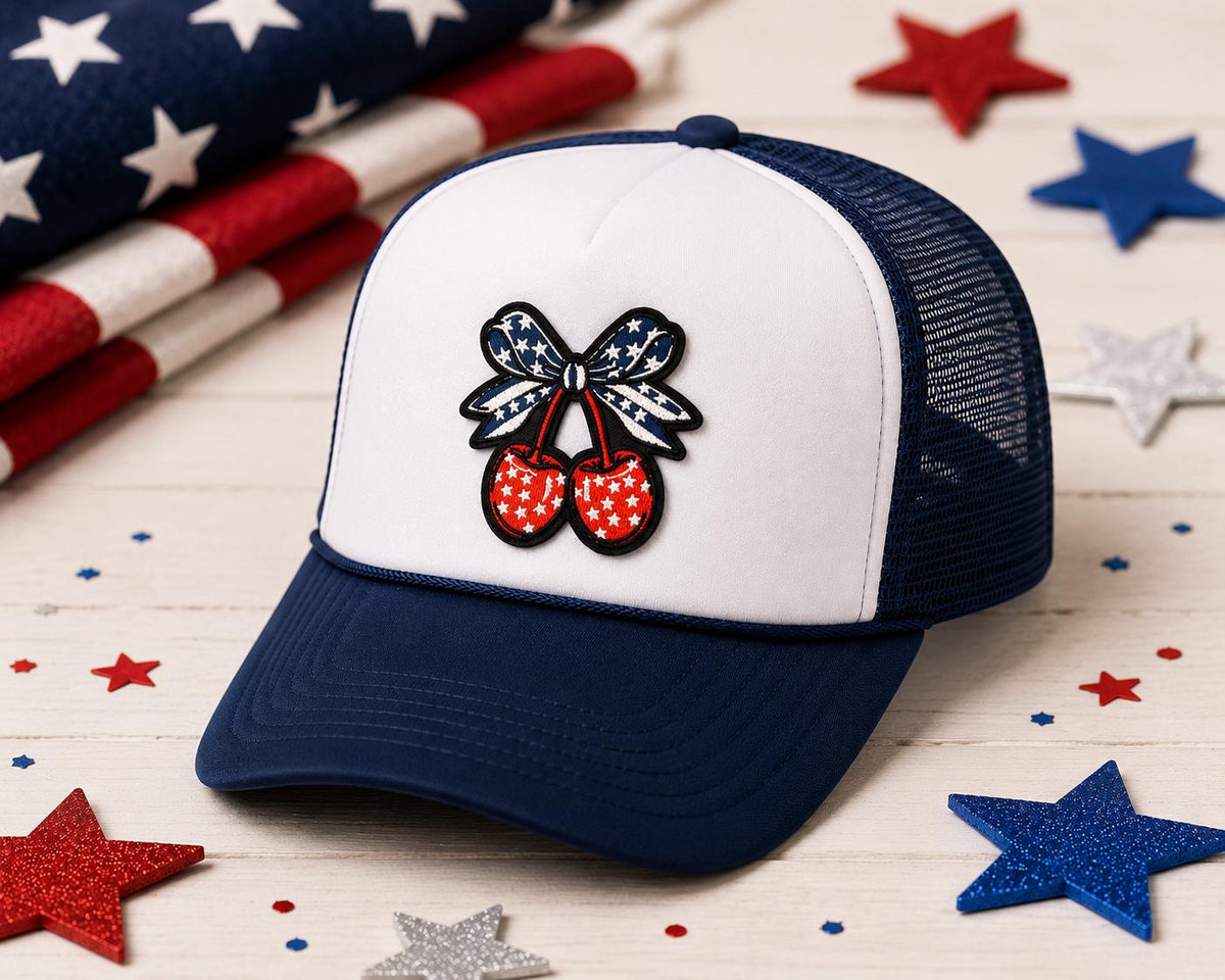 Patriotic Cherry Bow Patch
