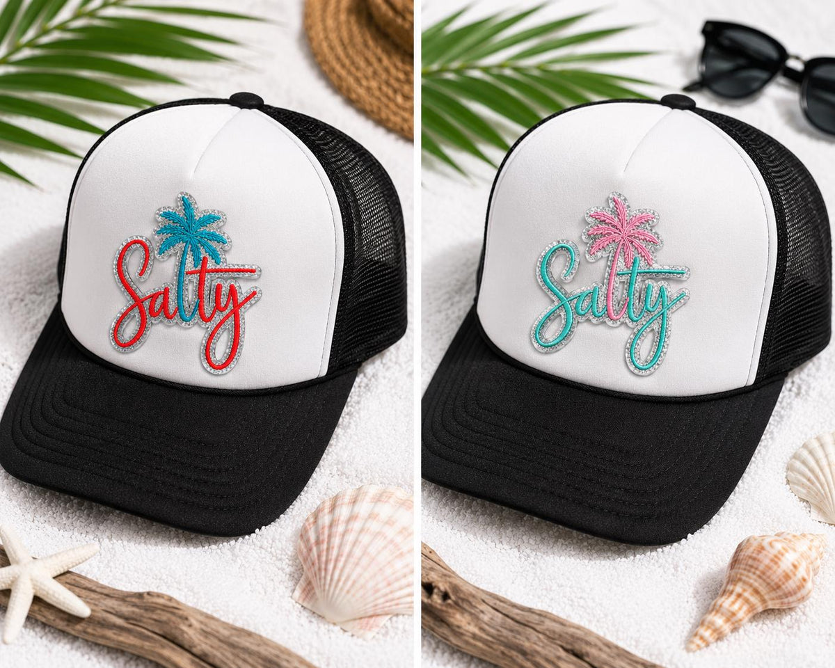 Salty Palm Tree Embroidered Patch