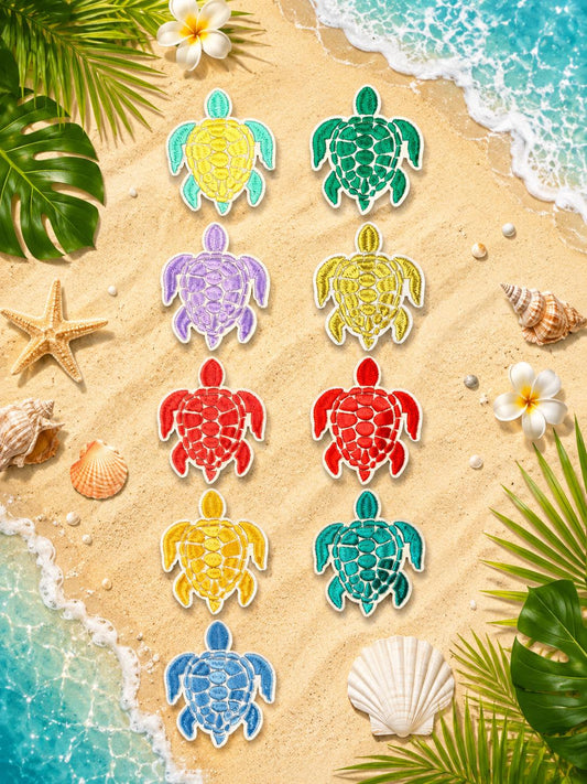 Colorful Sea Turtle Embroidered Patch