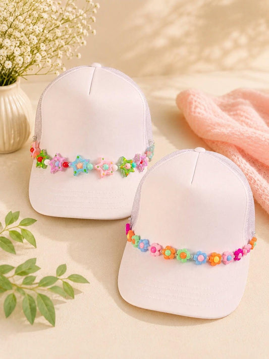Colorful Star & Daisy Beaded Hat Chain