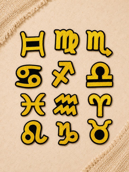 Chenille Zodiac Patches: Embroidered Iron-On Astrology Symbols (2.5 Inch)