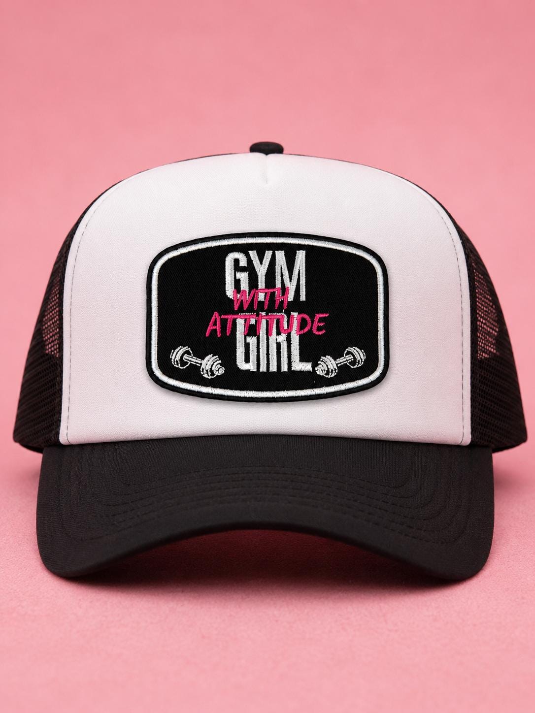 Gym With Attitude Girl Embroidered Iron-On Patch