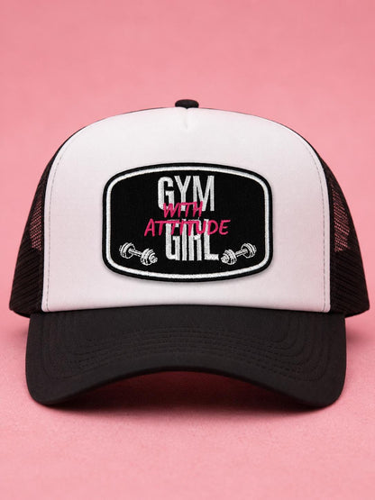 Gym With Attitude Girl Embroidered Iron-On Patch