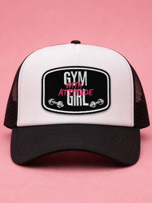Gym With Attitude Girl Embroidered Iron-On Patch
