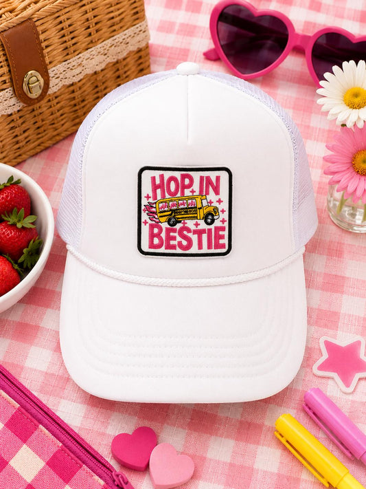 Hop In Bestie Trucker Hat Patch