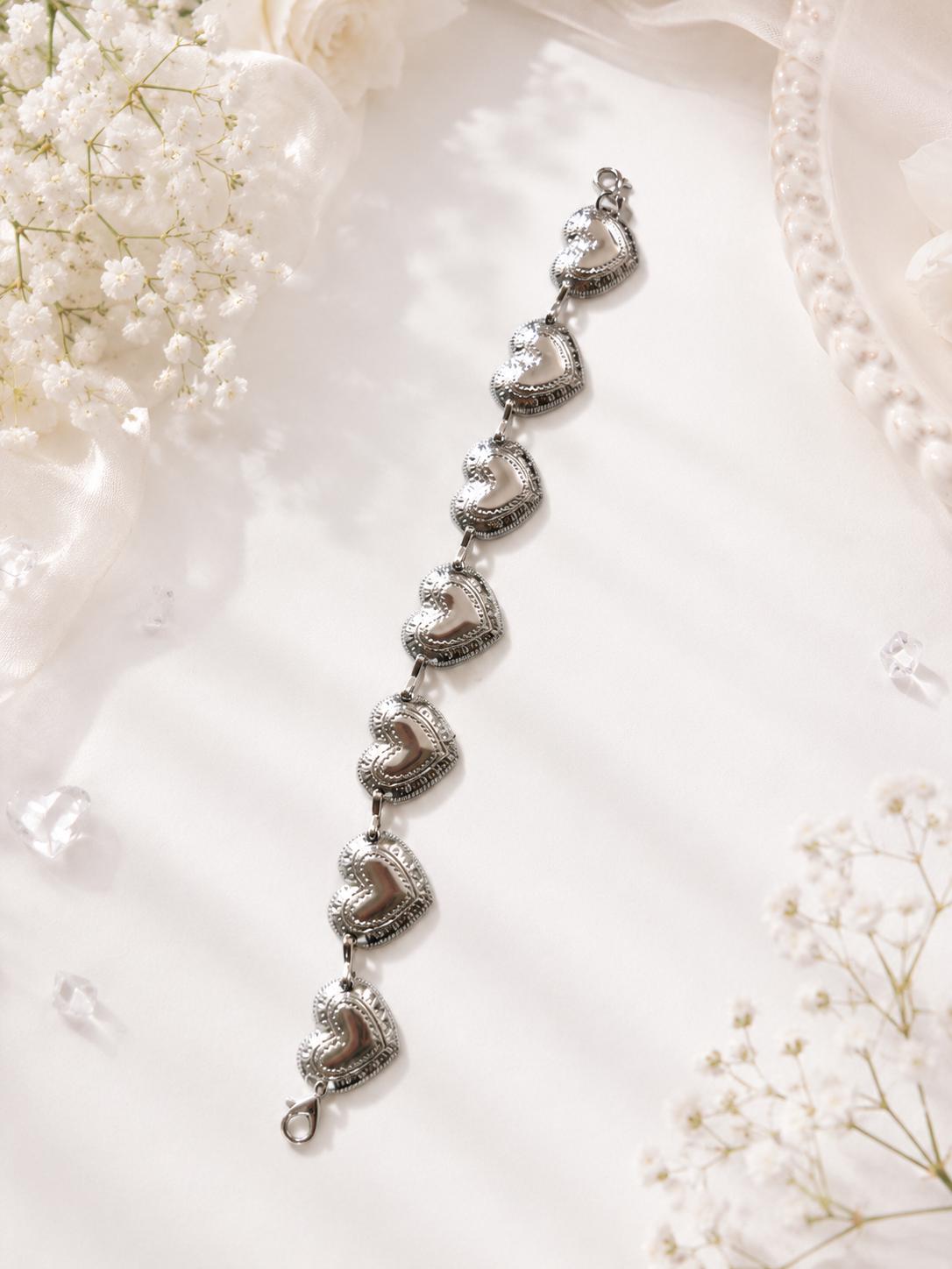 Silver Heart Hat Chain