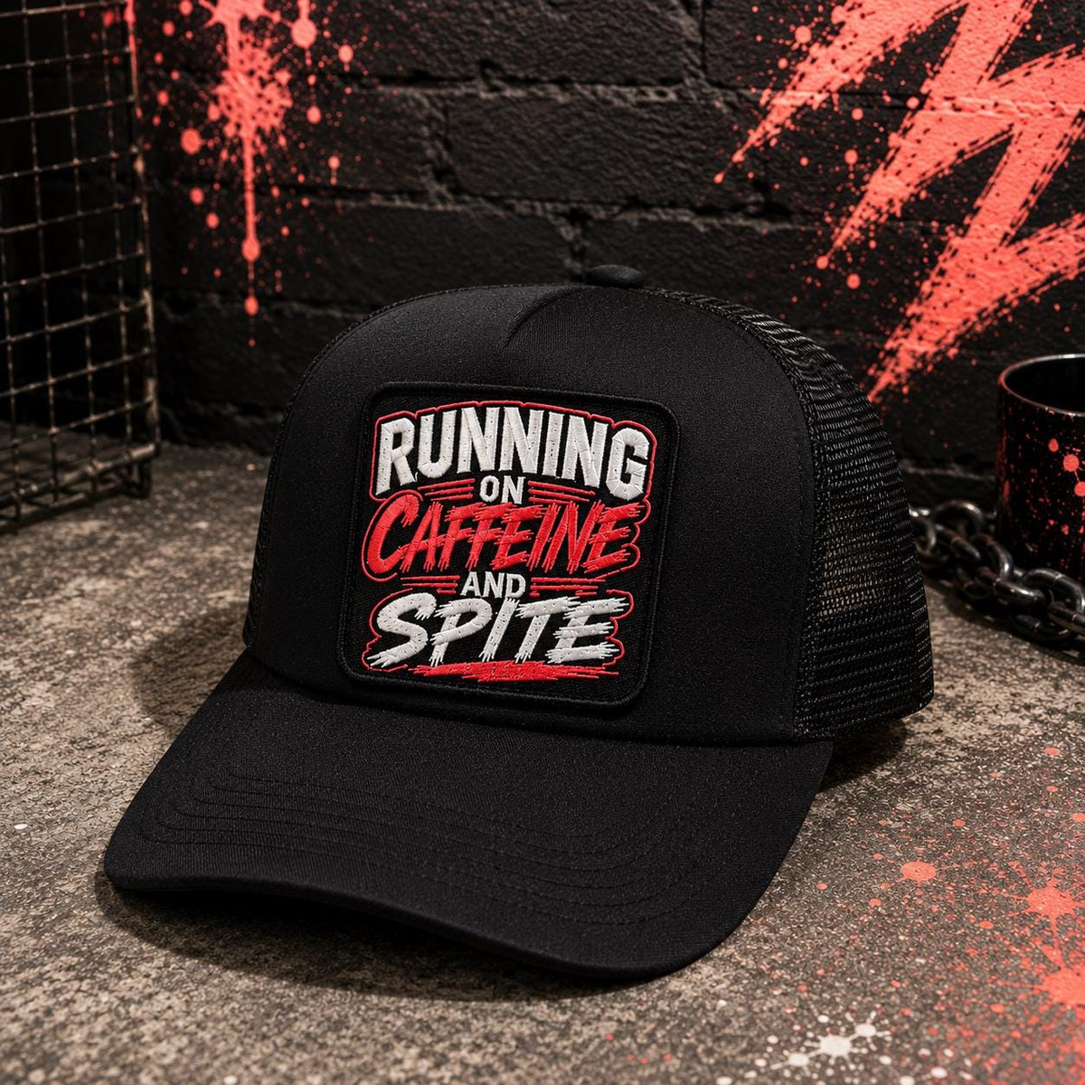 Running on Caffeine and Spite Embroidered Patch
