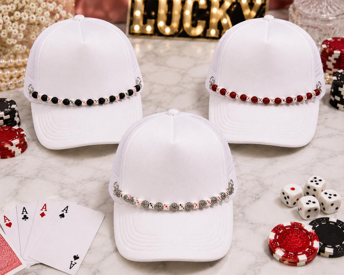 Casino Card Suit Beaded Hat Chain