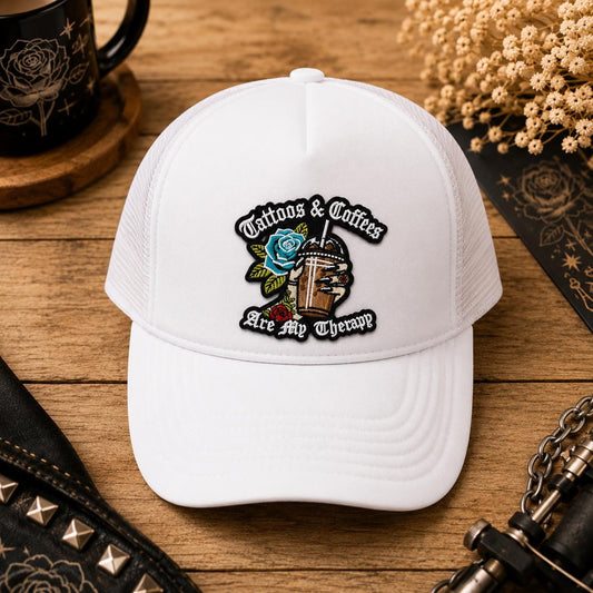 Tattoos & Coffees Are My Therapy Embroidered Patch