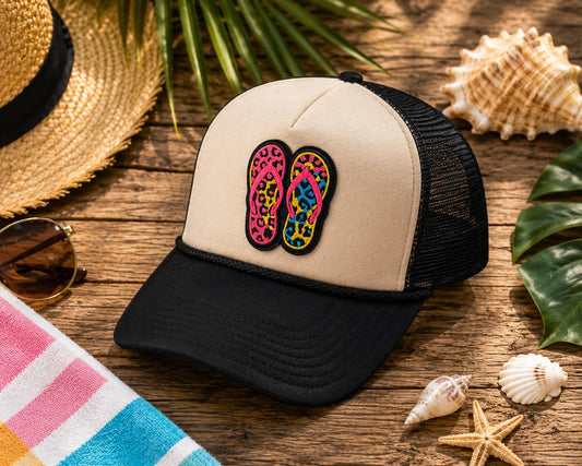 Colorful Leopard Flip Flop Patch